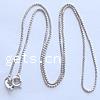 Sterling Silver Necklace Chain, 925 Sterling Silver, platinum plated, box chain, 1mm Inch 