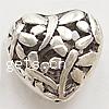 Zinc Alloy Hollow Beads, Heart, plated nickel, lead & cadmium free Approx 2mm 