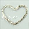 Zinc Alloy Linking Ring, Heart, plated, hammered 
