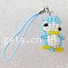 Fashion Mobile Phone Lanyard, Glass Seed Beads, with Nylon Cord, Penguin .4 Inch 