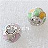 Enamel Zinc Alloy European Beads, Rondelle, plated, large hole cadmium free Approx 5mm 