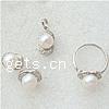 Conjuntos de joya de perla de agua dulce de plata , plata de ley 925, colgante & anillo de dedo & pendiente, con perla, chapado, más colores para la opción, 13x9mm,13x8mm, Vendido por Set