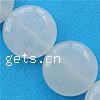 Jade White Bead, Flat Round Approx 1mm Inch 