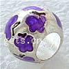 Enamel Zinc Alloy European Beads, Drum, plated, large hole Approx 5mm 