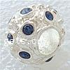 Enamel Zinc Alloy European Beads, Rondelle, plated, with rhinestone & large hole Approx 5mm 