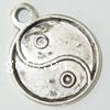 Zinc Alloy Flat Round Pendants, plated Approx 4mm 