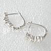 Sterling Silver Hoop Earring Component, 925 Sterling Silver, Donut, plated, with cubic zirconia 