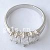 Cubic Zirconia Sterling Silver Finger Ring, 925 Sterling Silver, plated & with cubic zirconia 