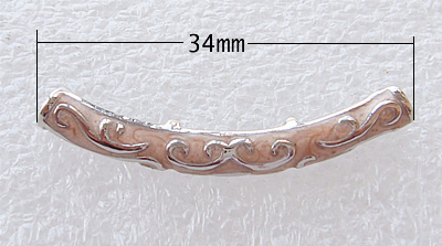 Emaille Zink Legierung Perlen, mit Zinklegierung, Rohr, plattiert, keine, 34X4mm, Bohrung:ca. 2mm, verkauft von PC