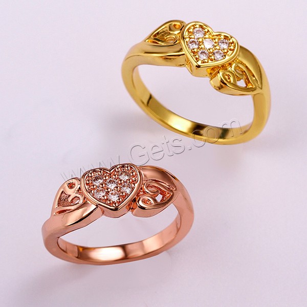 Brass, Heart, plated, different size for choice & micro pave cubic zirconia, more colors for choice, 7mm, Sold By PC