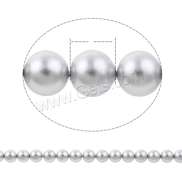 Glass Pearl Beads, Round, different size for choice, grey, Grade AAA, Hole:Approx 1mm, Length:Approx 15.7 Inch, Sold By Strand