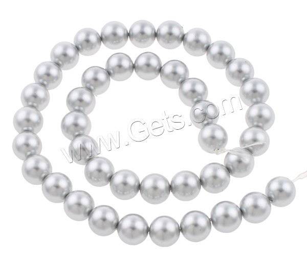 Glass Pearl Beads, Round, different size for choice, grey, Grade AAA, Hole:Approx 1mm, Length:Approx 15.7 Inch, Sold By Strand