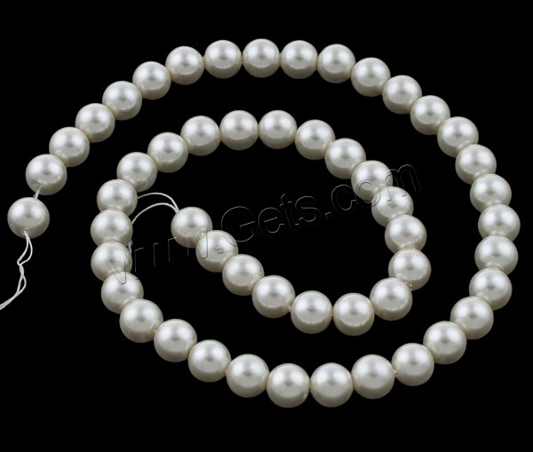 Glass Pearl Beads, Round, different size for choice, white, Grade AAA, Hole:Approx 1mm, Length:Approx 15.7 Inch, Sold By Strand