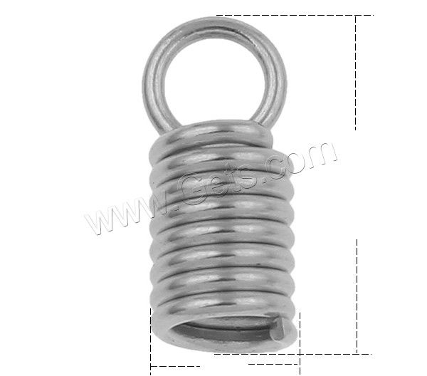 Stainless Steel Cord Coil, Tube, different size for choice, original color, 3000PCs/Bag, Sold By Bag