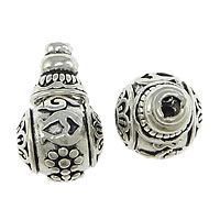 3 Holes Guru Beads, Brass, Calabash, antique silver color plated, Buddhist jewelry Approx 3mm, 3.5mm 