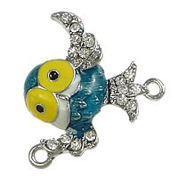 Zinc Alloy Magnetic Clasp, Bird, platinum color plated, enamel & with rhinestone & single-strand, nickel, lead & cadmium free Approx 2mm 