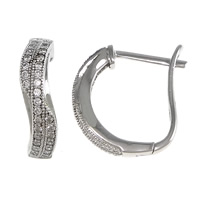 Silver Earring Zircon pavent Sterling, argent sterling 925, Placage, pavé de micro zircon, plus de couleurs à choisir Vendu par paire