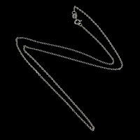 Collar de cadena de plata esterlina, plata de ley 925, chapado, cadena oval, más colores para la opción, 2x1.5x0.5mm, longitud:aproximado 18 Inch, Vendido por Sarta