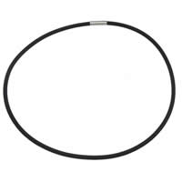 Rubber Necklace Cord, brass bayonet clasp, platinum color plated, black, 4mm Approx 18 Inch 