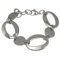 Stainless Steel Chain Bracelets, 304 Stainless Steel, original color Approx 8 Inch 