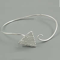 Brass Bracelets, Triangle, silver color plated, nickel & cadmium free 2mm, Inner Approx Approx 7.5 Inch 