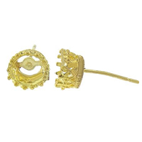 Brass Earring Stud Component, plated 1mm,, 16mm, Inner Approx 5mm 