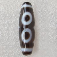 Natural Tibetan Agate Dzi Beads, Oval, three-eyed & textured, Grade AAA Approx 2mm 
