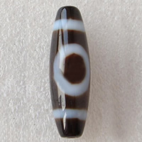 Natürliche Tibetan Achat Dzi Perlen, oval, Sonne und Mond, Grad AAA, 13x39mm, Bohrung:ca. 2mm, verkauft von PC