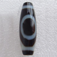 Natürliche Tibetan Achat Dzi Perlen, oval, einäugig & dessiniert, Grad AAA, 12x38mm, Bohrung:ca. 2mm, verkauft von PC