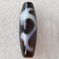 Natürliche Tibetan Achat Dzi Perlen, oval, Grad AAA, 12x38mm, Bohrung:ca. 2mm, verkauft von PC