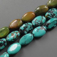 Perles en Turquoise naturelle, ovale, couleurs mélangées Environ 1mm, Vendu par kg