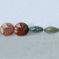 Perle agate indienne naturelle , Plat rond, multiple tailles pour le choix, couleurs mélangées Environ 1mm Environ 16 pouce