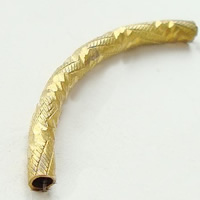 Brass Tube Beads, plated, flower cut Approx 2mm 