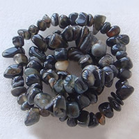 Natürliche graue Achat Perlen, Grauer Achat, Klumpen, 4-11mm,10-18mm, Bohrung:ca. 2mm, Länge:24-26 ZollInch, ca. 100PCs/Strang, verkauft von Strang