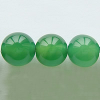Natürliche grüne Achat Perlen, Grüner Achat, rund, verschiedene Größen vorhanden, Bohrung:ca. 1-1.5mm, Länge:15.5 ZollInch, verkauft von Strang