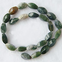 Natural Moss Agate Beads, Twist Approx 1mm Inch, Approx 