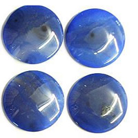 Кабошоны из агата, голубой агат, Плоская круглая форма, натуральный, плоской задней панелью продается PC