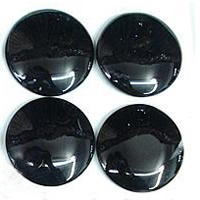 Кабошоны из агата, Черный агат, Плоская круглая форма, натуральный, плоской задней панелью & в полоску продается PC