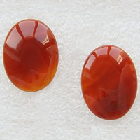 Agate Cabochon, Red Agate, Flat Oval 