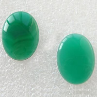 Кабошоны из агата, зеленый агат, Плоская овальная форма, плоской задней панелью продается PC