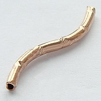 Messing Rohr Perlen, Buchstabe S, plattiert, keine, 24x1.5mm, Bohrung:ca. 1mm, verkauft von PC