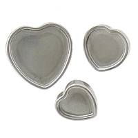 304 Stainless Steel Button Findings, Heart original color Approx 4mm 
