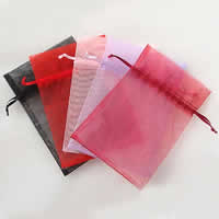 Organza Jewelry Pouches Bags, Rectangle, solid color 