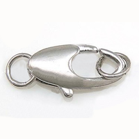 Brass Lobster Claw Clasp, Oval, plated Approx 4mm 