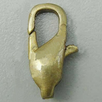 Brass Lobster Claw Clasp, Rectangle, plated Approx 1.2mm 