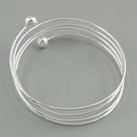 Brass Bracelets, silver color plated, nickel & cadmium free 1.5mm, Inner Approx 60mm Approx 7.4 Inch 