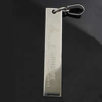 Stainless Steel Pendants, 304 Stainless Steel, Rectangle, with letter pattern, original color Approx 