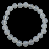 White Agate Bracelet, natural, Customized Approx 7.5 Inch 