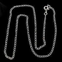 Messing Kabel-Verbindungs-Halsketten-Kette, plattiert, Twist oval, keine, 3x2x0.5mm, Länge:17 ZollInch, verkauft von Strang