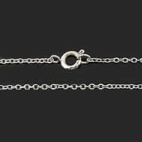Brass Cable Link Necklace Chain, plated, oval chain 1.5mm Inch 